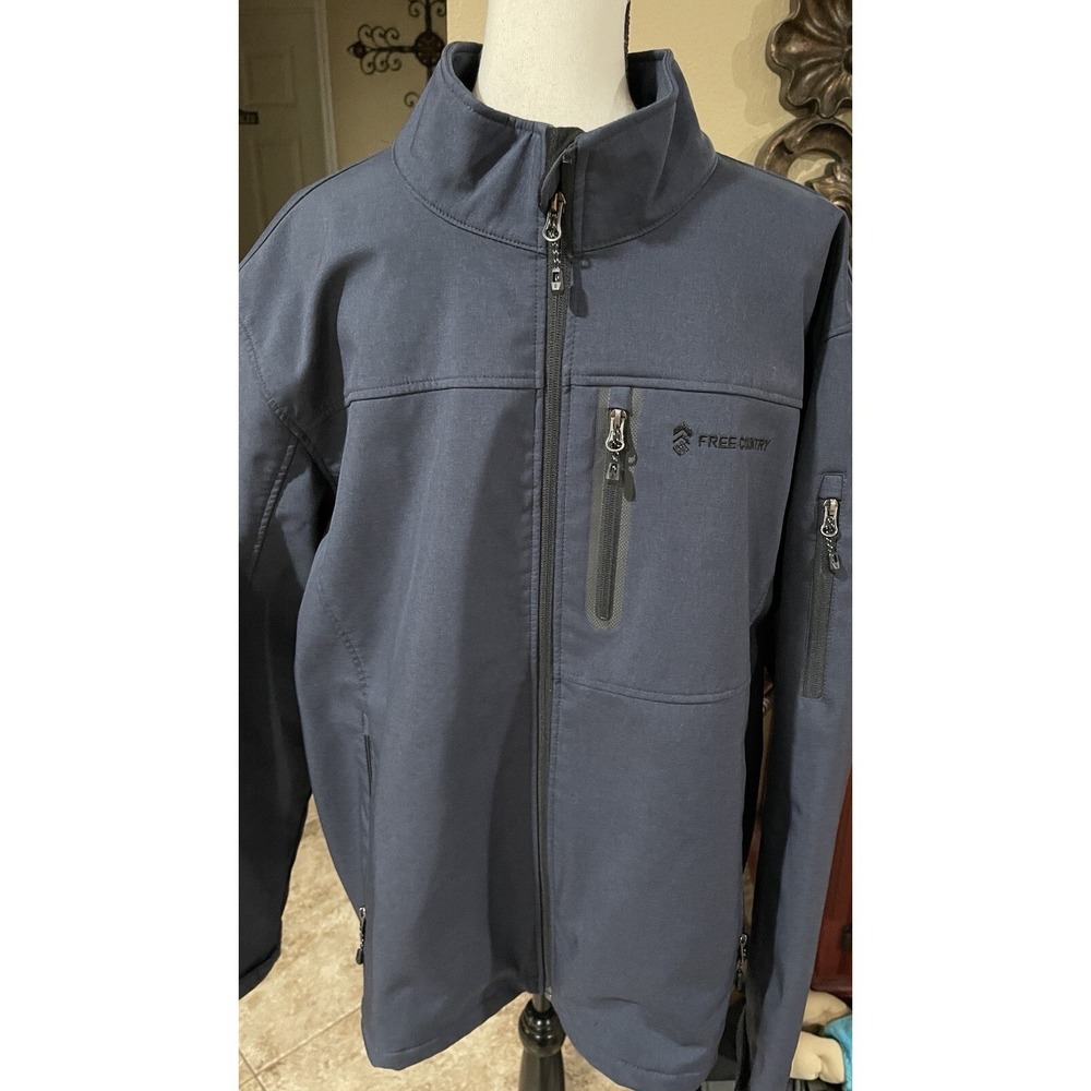 Free Country Softshell Jacket Men's XXL Blue Full Zip Lightweight Coat